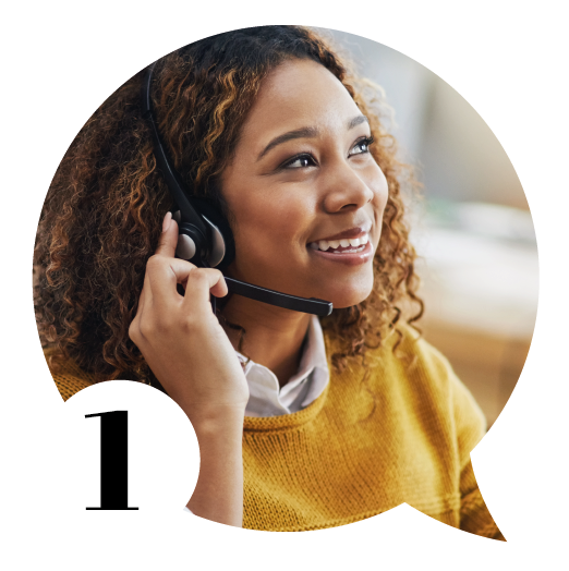 Pressplay receptionist young woman with headset on looking happy